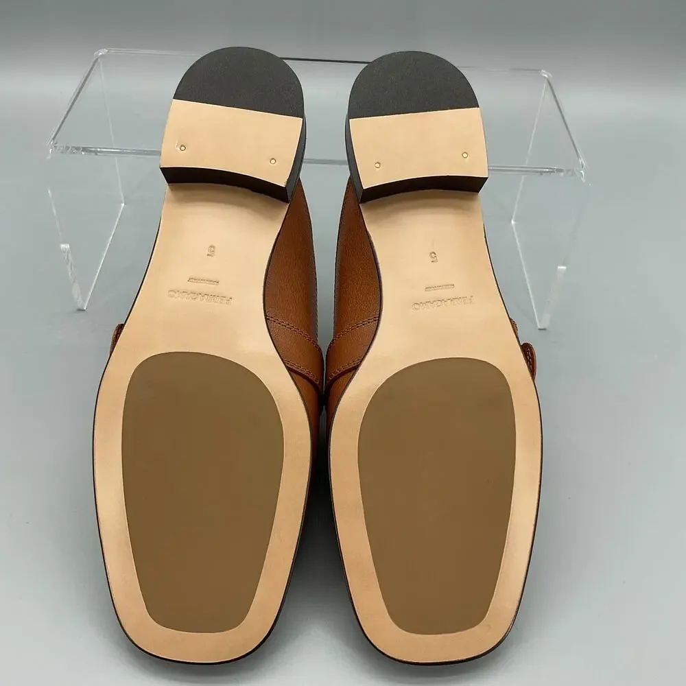 NEW Ferragamo Women’s Mavira Gancini Loafer Mules Brown Size 5C